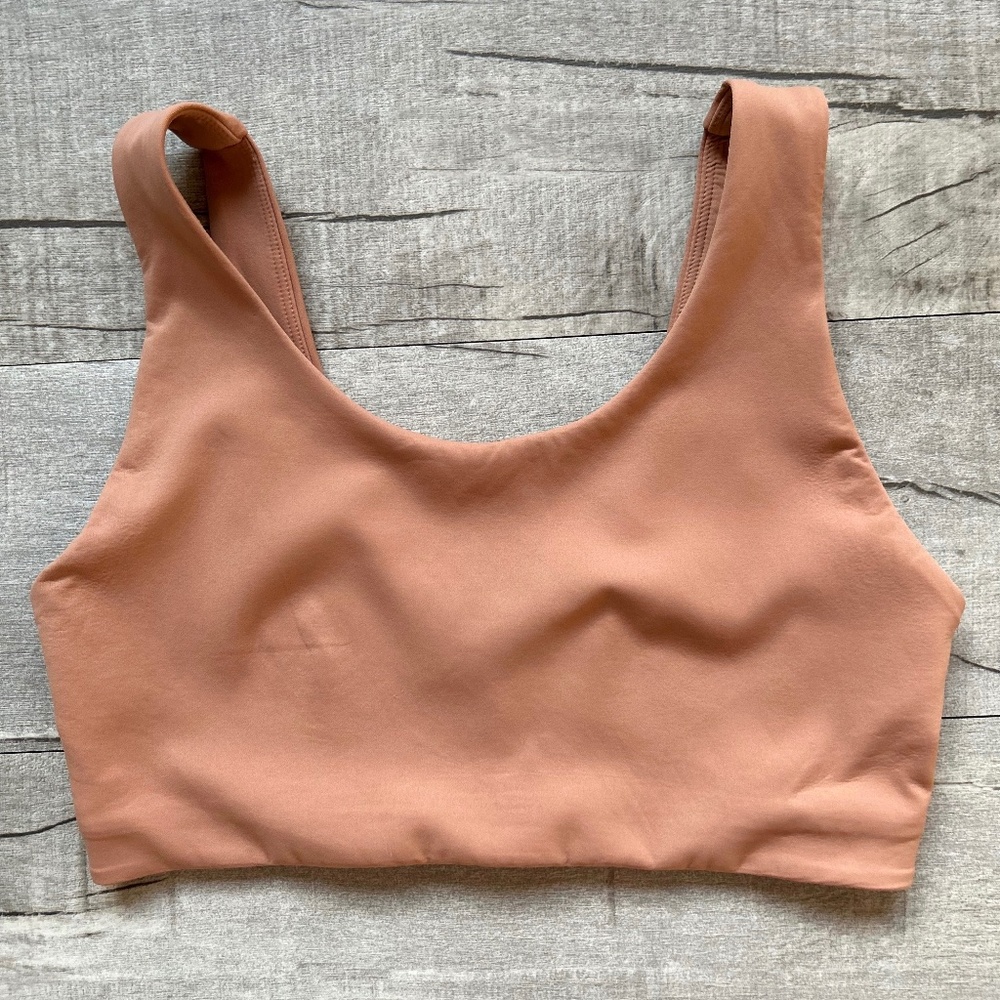 Free Spirit Orange Sienna Brown Lined Sports Bra Sporty Activewear Athleisure S